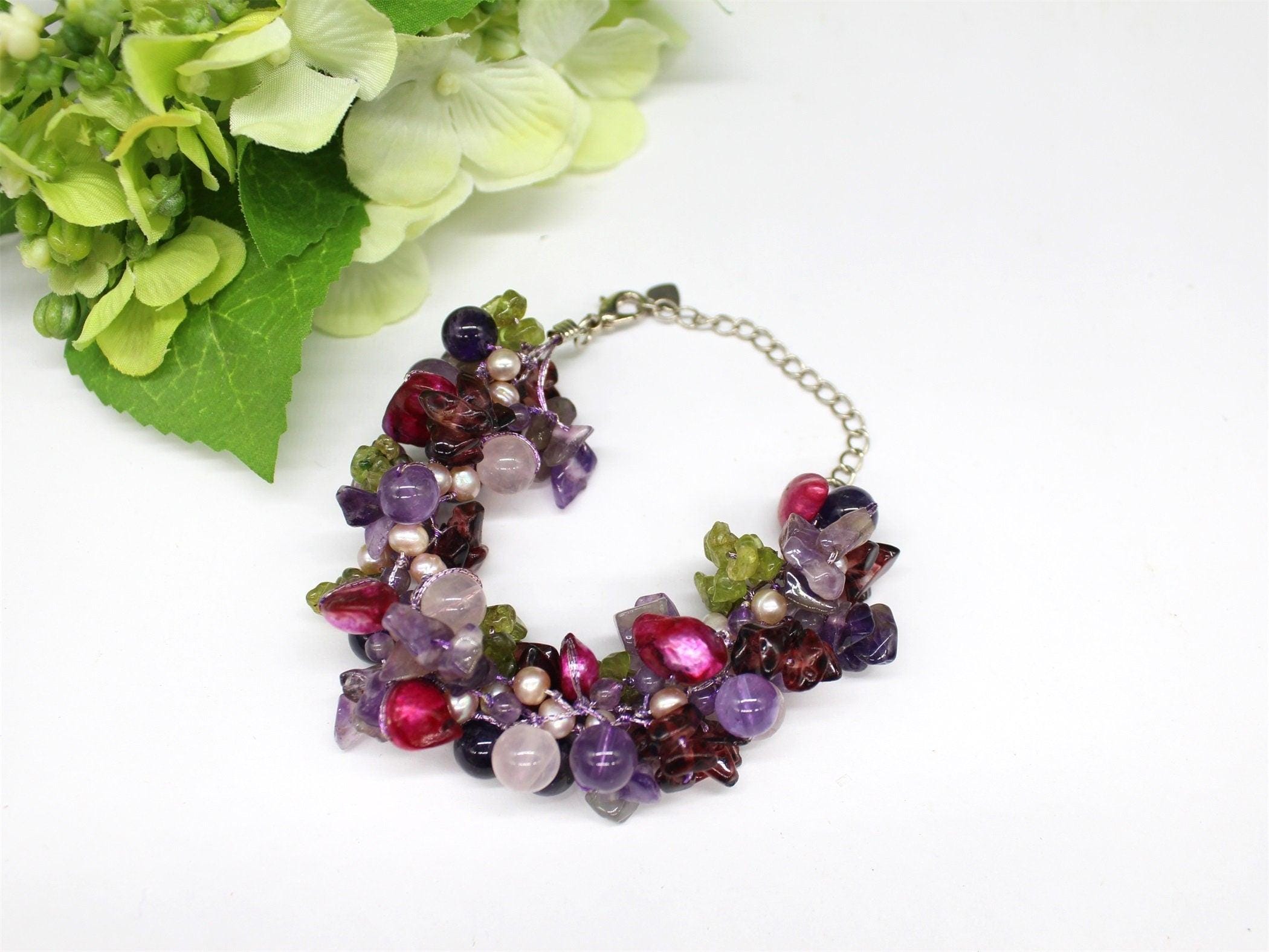 Natural Cluster Bracelet, Jewellery, Gemstone
