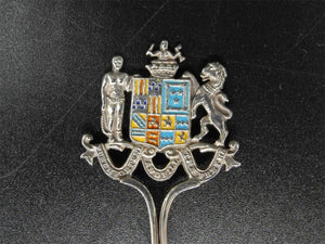 Antique 1906 Sterling Silver Teaspoon,Enamel Birmingham,Robert chandler