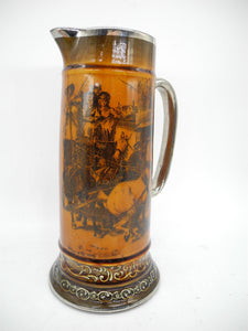 Tall Vtg Glazed Brown Tankard, Home Decor, England