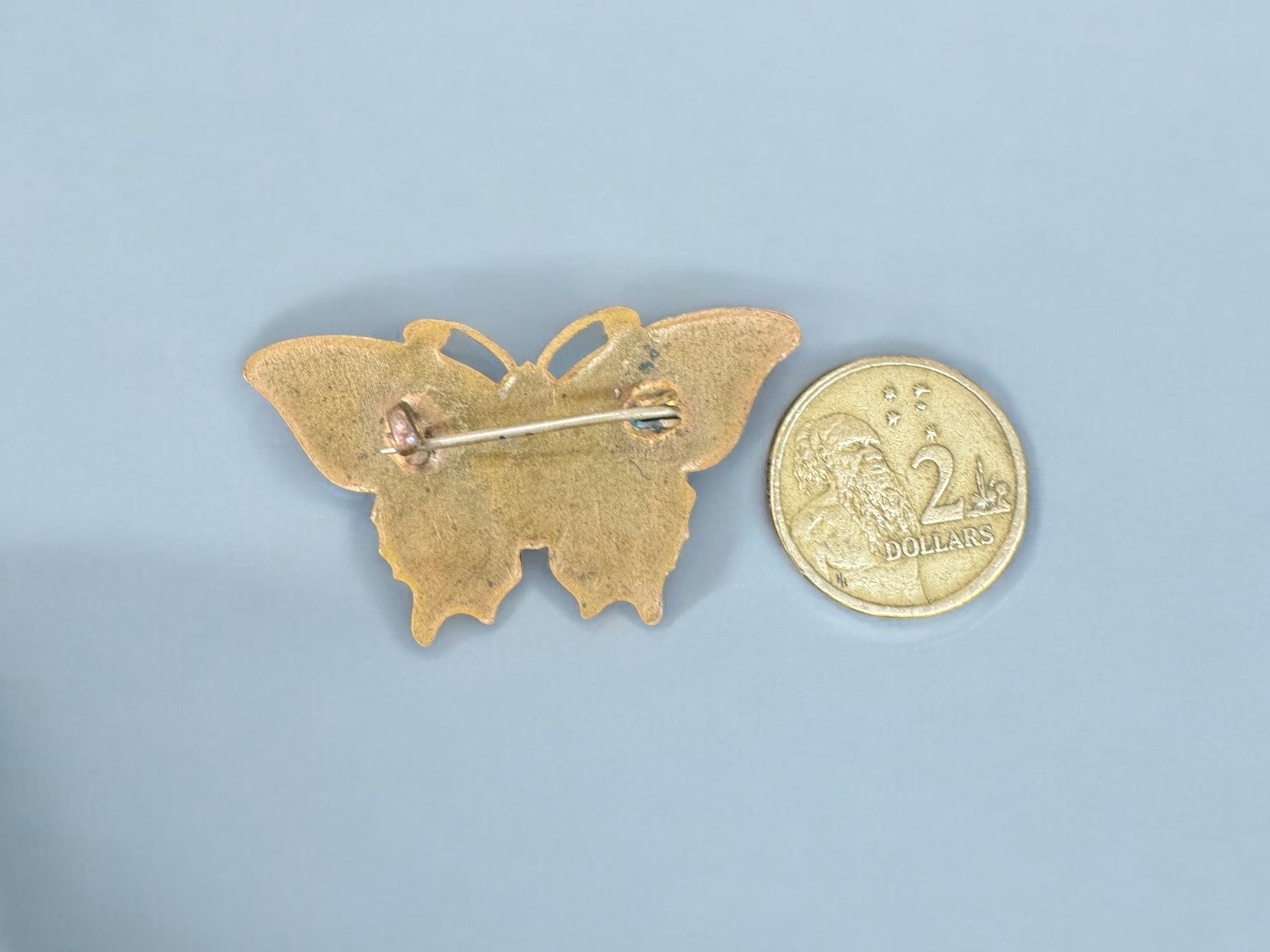 Enamel butterfly brooch
