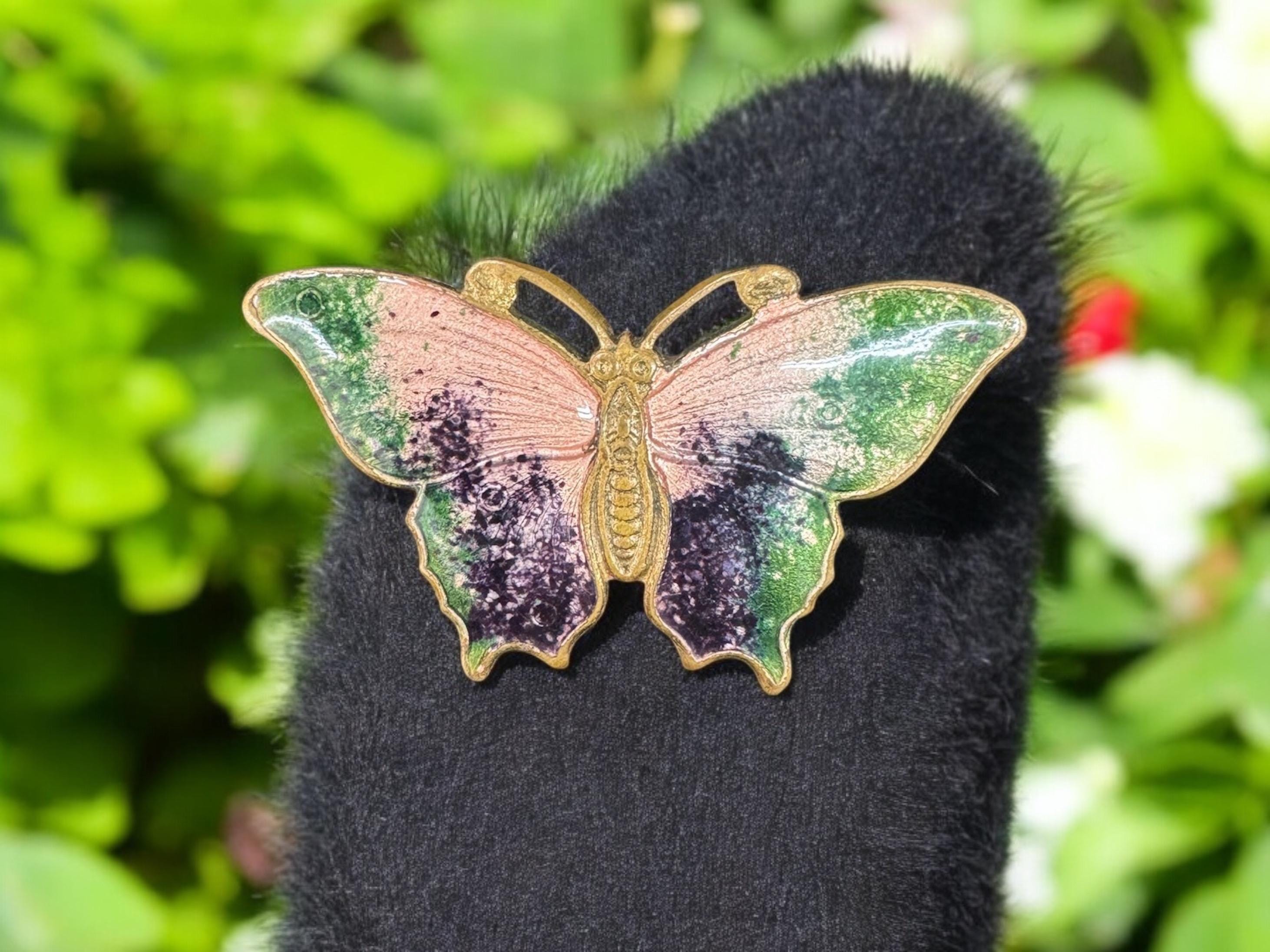 Enamel butterfly brooch