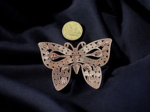 Purple Rhinestone Butterfly Brooch