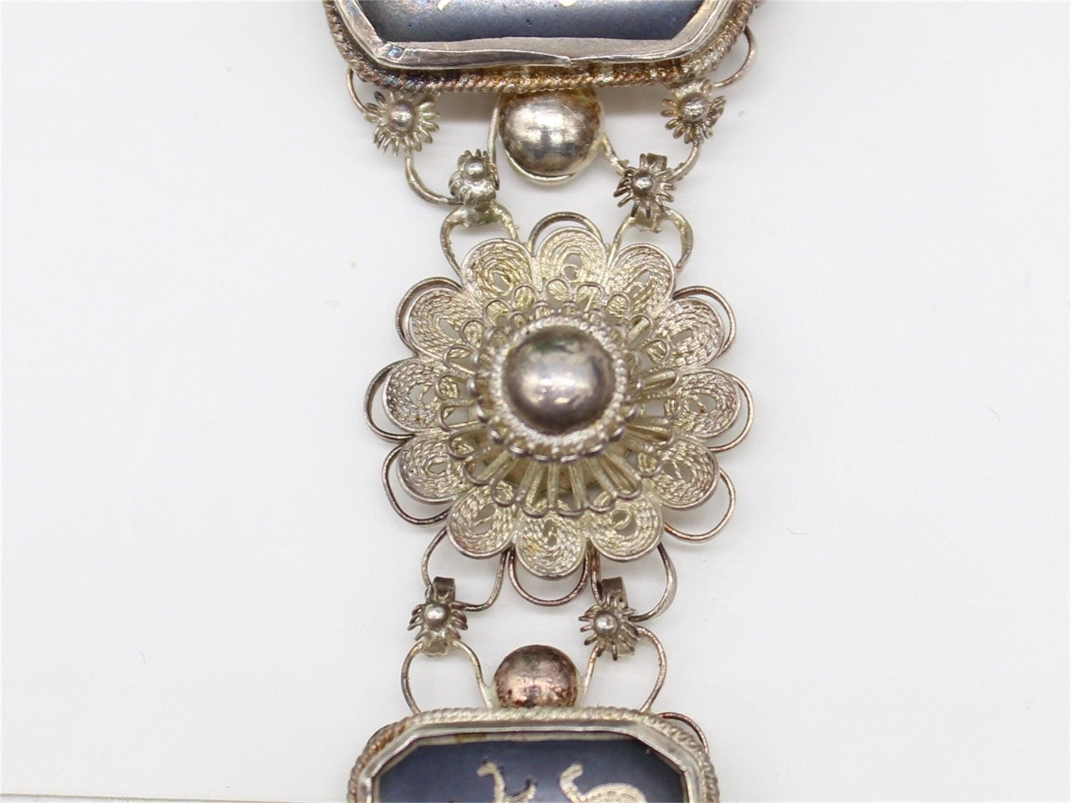 Thai Sterling Silver Dancer Bracelet, Jewellery