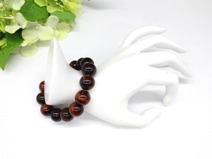 14mm Natural Red Tiger Eye Bracelet, Jewellery