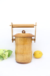 Australian Made Bamboo Tea Canister with handle,