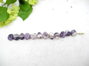 Natural Amethyst Bracelet on the metal Chain, Jewellery, Accessories,