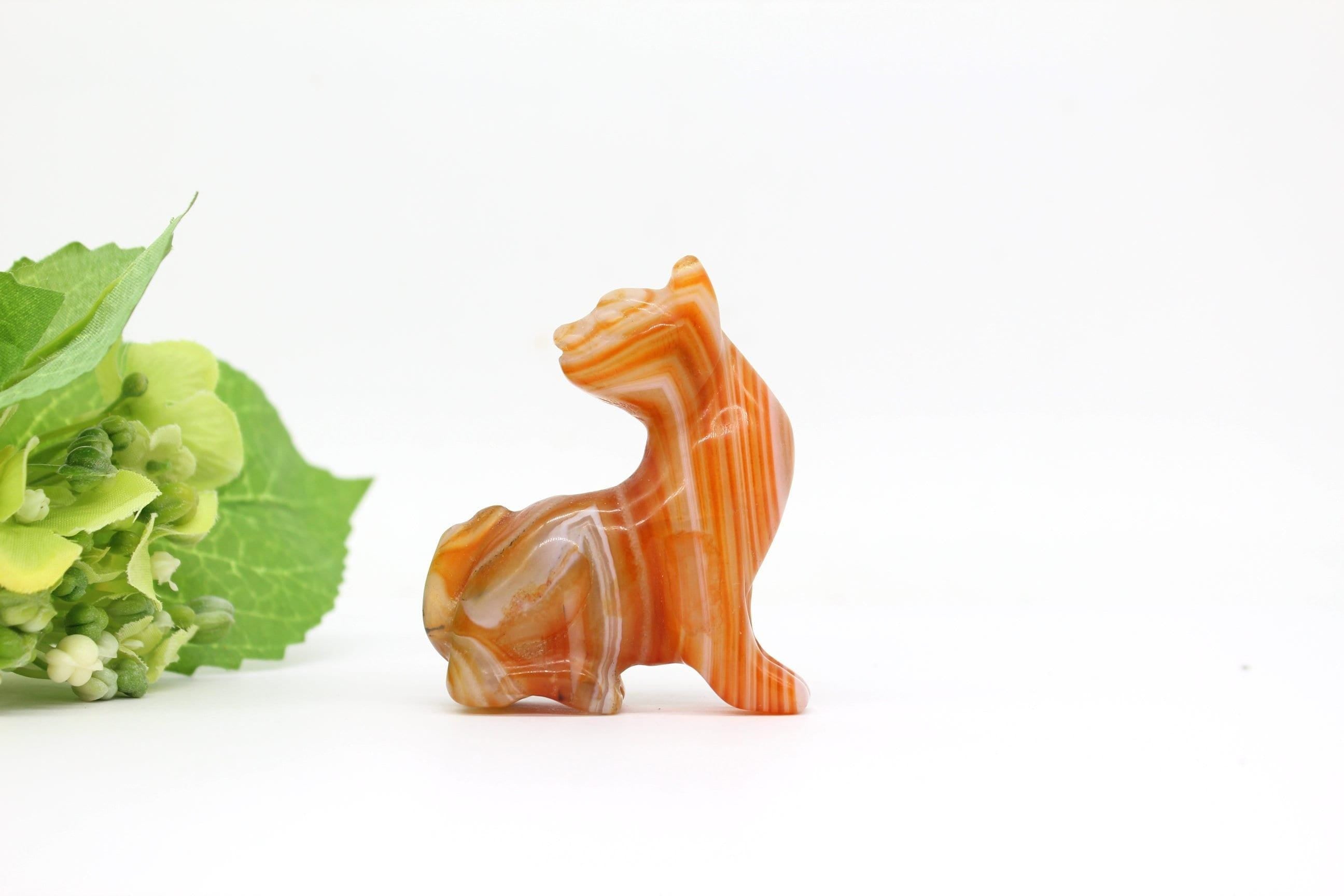 Natural red Agate Cat Figurine,