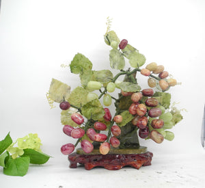 Vtg Jade Agate Chinese Bonsai Tree Sculpture, Natural Stone, Jade, Crystal,