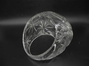 Vtg Big Crystal Vase Basket, Home Decor