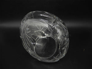 Vtg Big Crystal Vase Basket, Home Decor