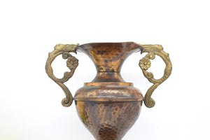 Vtg Mid Century Hammered Copper Amphora Vase