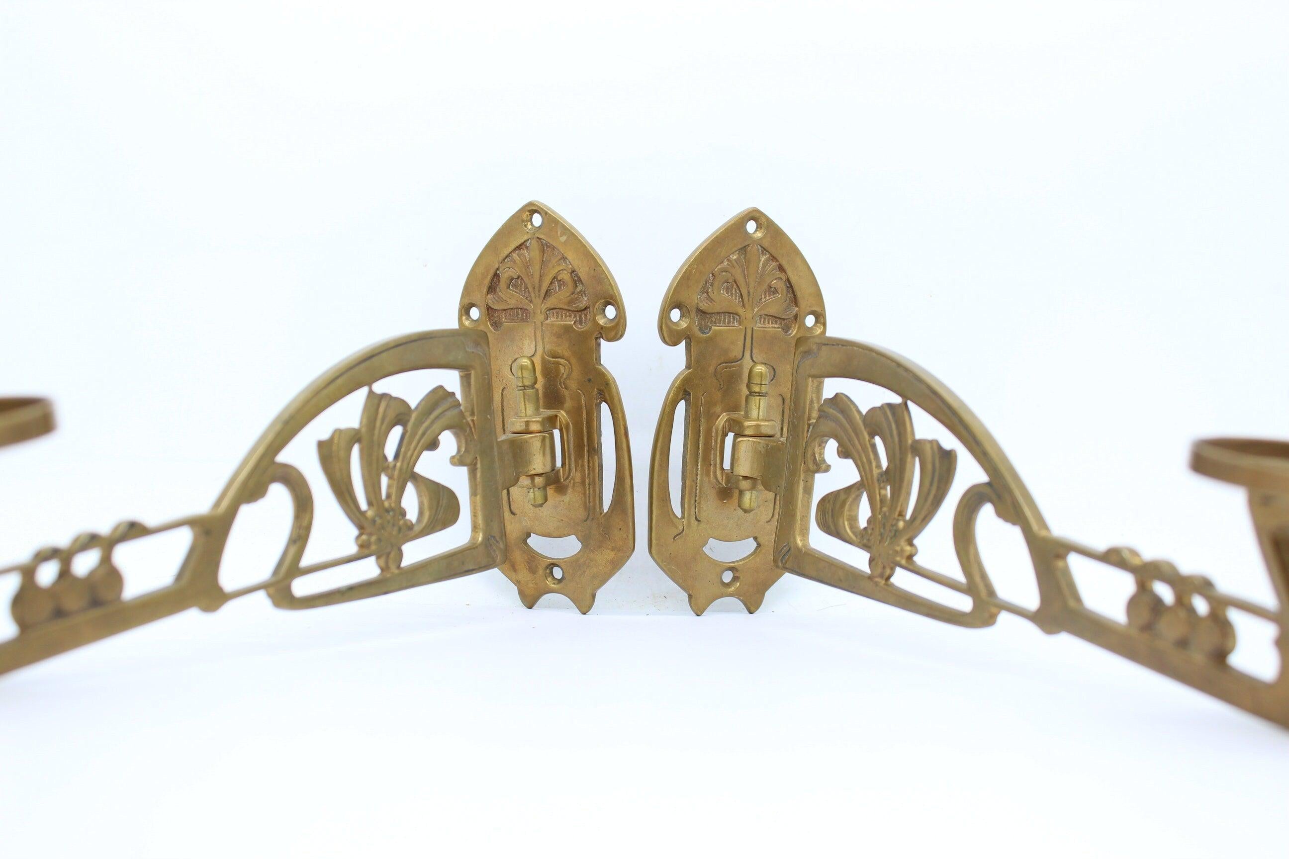 Pair Beale & Co Australia Art Nouveau Copper Piano Sconces, Australian Made