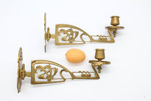 Pair Beale & Co Australia Art Nouveau Copper Piano Sconces, Australian Made
