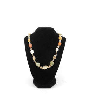 Vtg Colorful Natural Stone Strand Necklace, Natural Stone, Necklace,