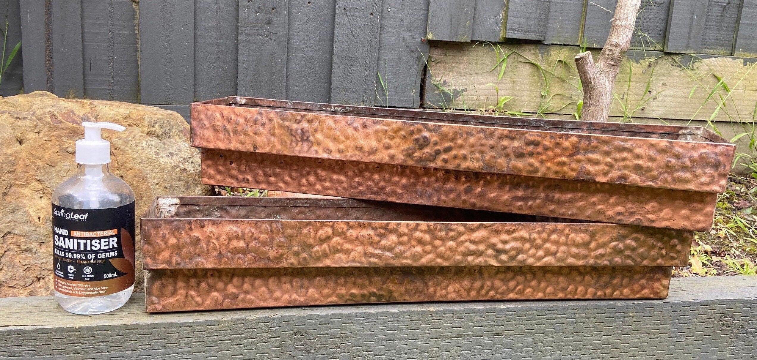 60cmL Hand Hammered Copper Garden Planter Box,