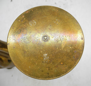 WWI 1917 Pair Brass Artillery Shell Case Vases Trench Art, Home Collectible