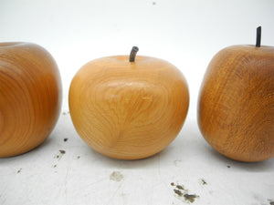 10P Hand Carved Wooden Fruit with Rattan Bowl/basket,Fruit Bowl,Wooden Decor,Carved Fruits,Wooden Pear,Kitchen Decor