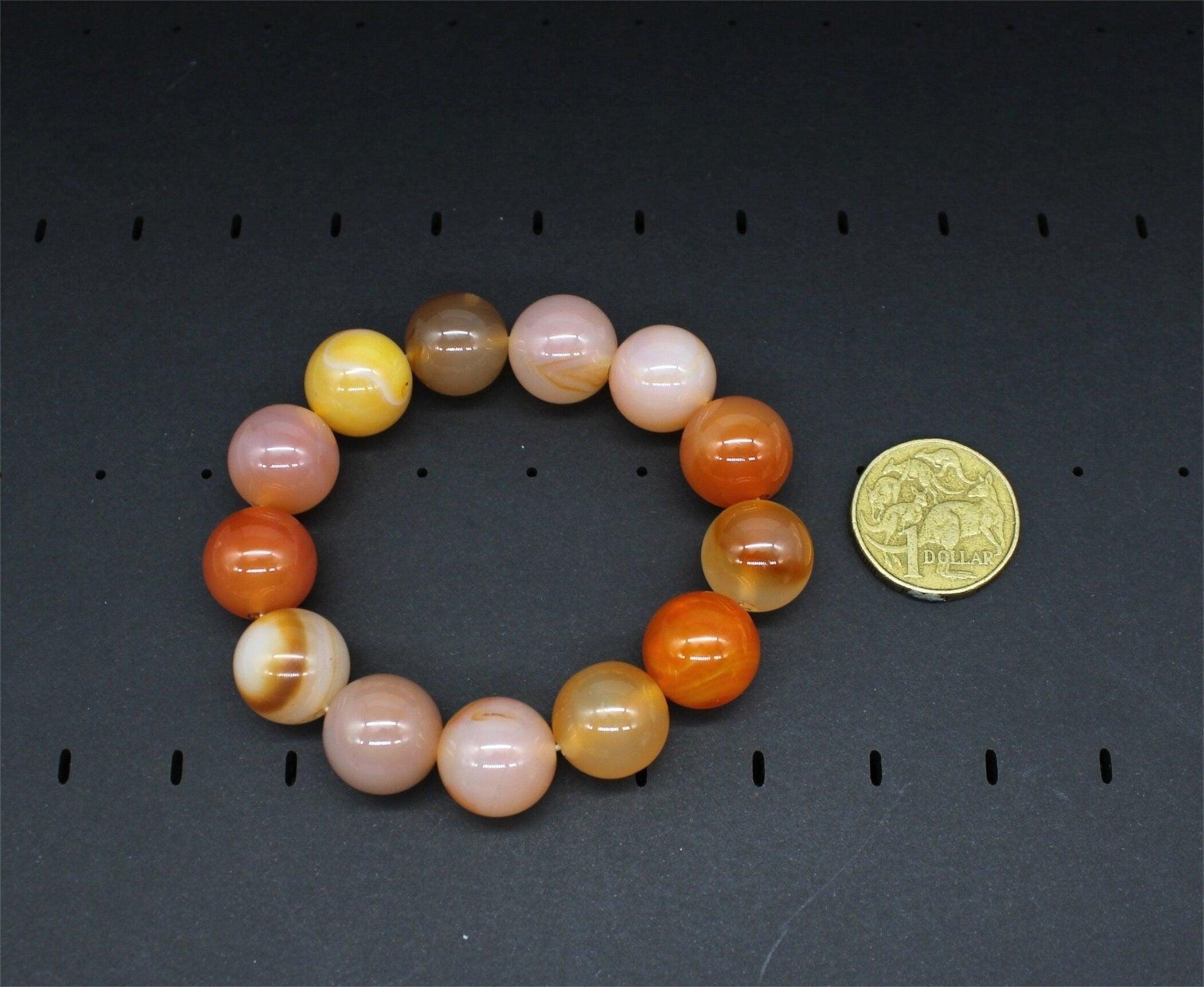 16mm Natural Colourful Agate Bracelet, Jewellery,