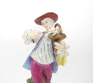 Vtg Porcelain Figurine, Male Gardener, Porcelain Ornament, Home Decor,