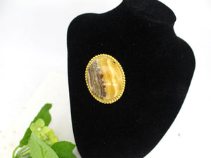 Natural Yellow Gemstone Pin Brooch, Jewellery