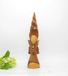 31cmH Vtg Wooden Tribal Statue, Home Decor