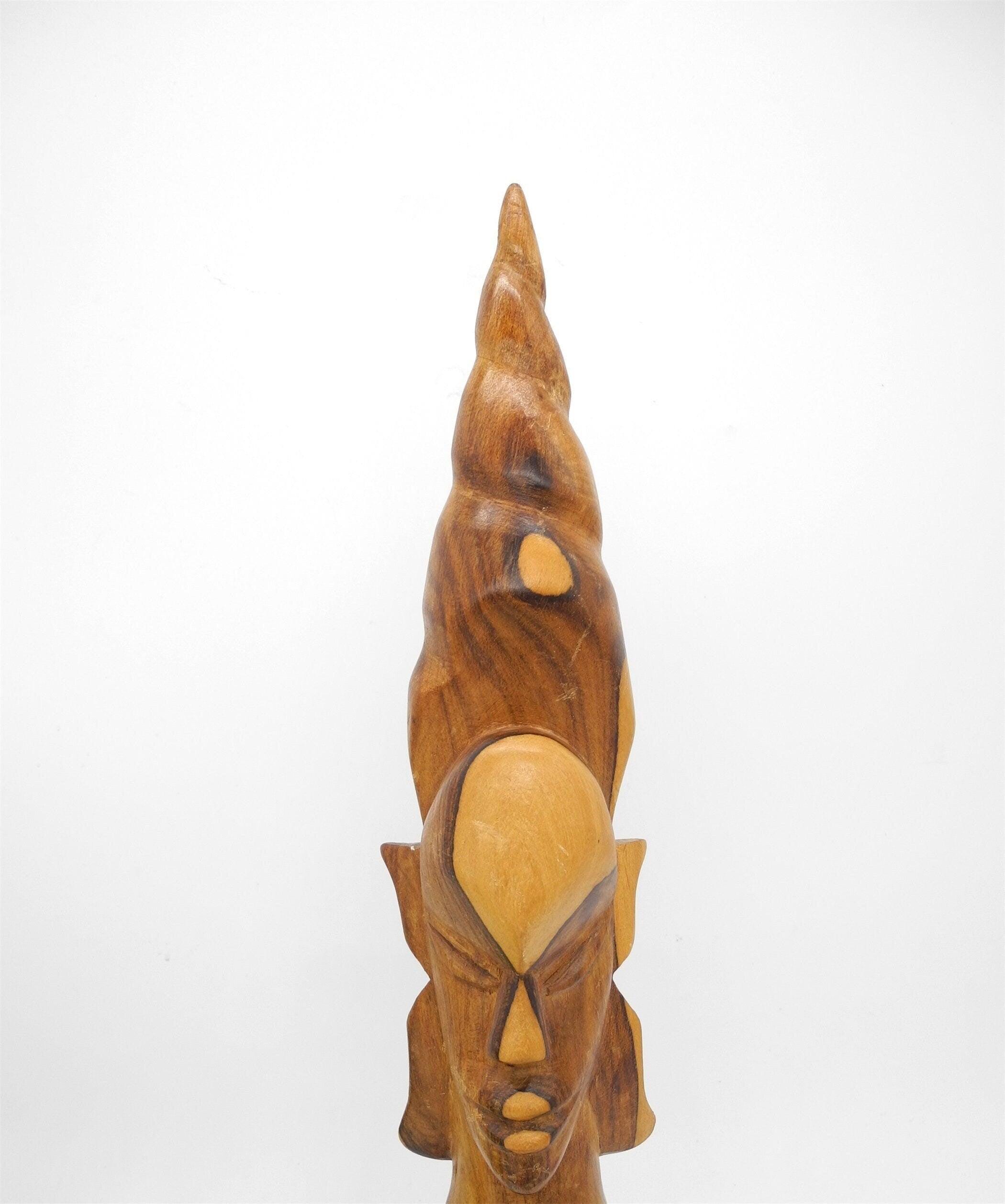 31cmH Vtg Wooden Tribal Statue, Home Decor