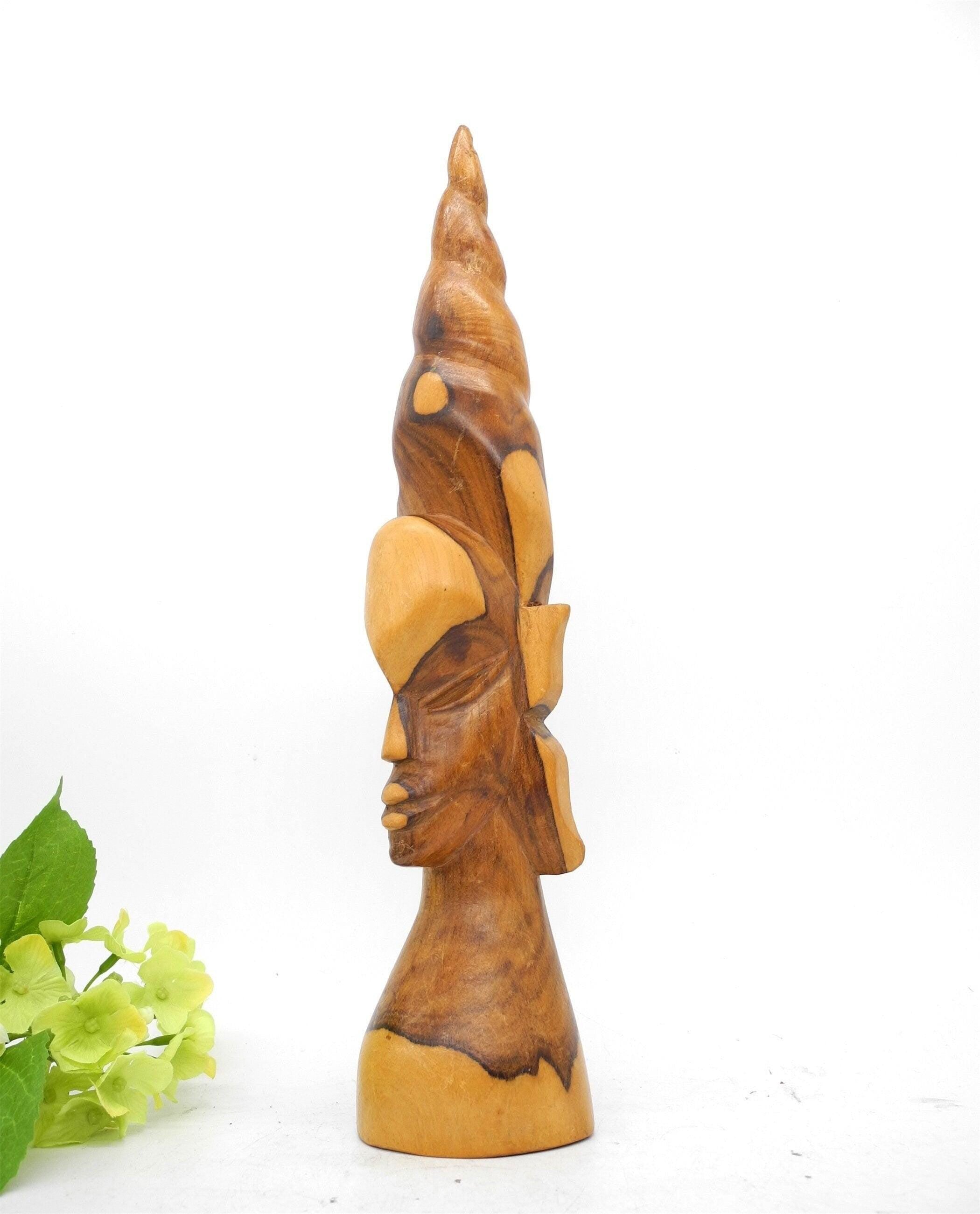 31cmH Vtg Wooden Tribal Statue, Home Decor