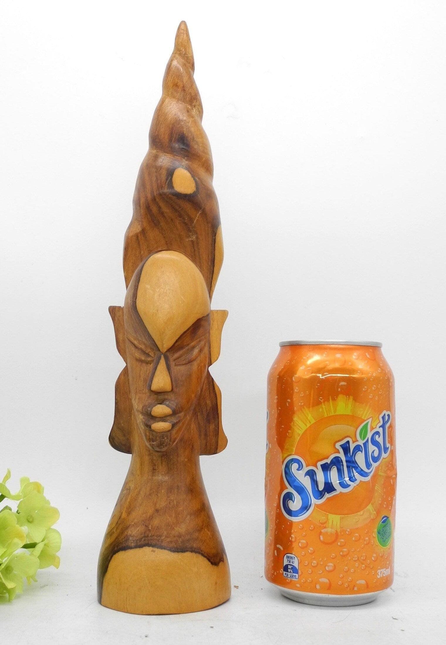 31cmH Vtg Wooden Tribal Statue, Home Decor