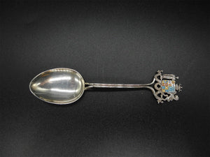 Antique 1906 Sterling Silver Teaspoon,Enamel Birmingham,Robert chandler