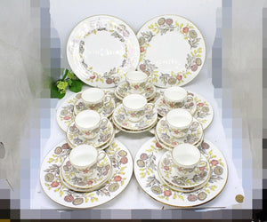 32p Wedgwood England Lichfield Trio and Plates, 8 Tea Trio, 8 Dinner Plate, Kitchen